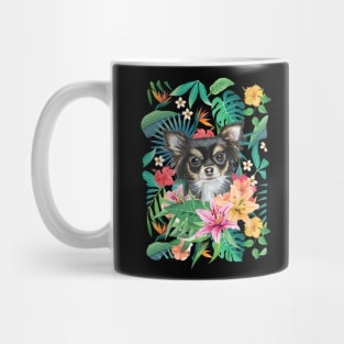 Tropical Long Haired Black Tricolor Chihuahua Mug